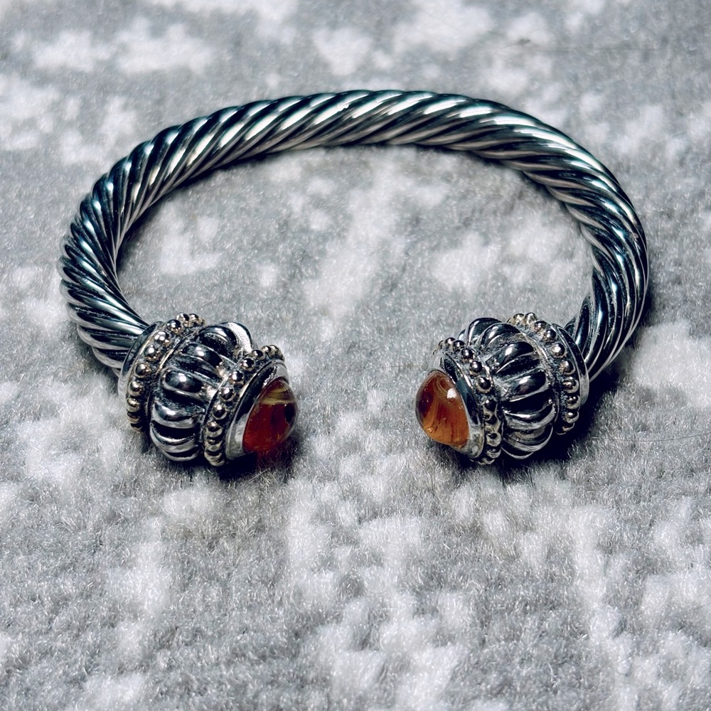 Gorgeous Silver Bracelet with Amber